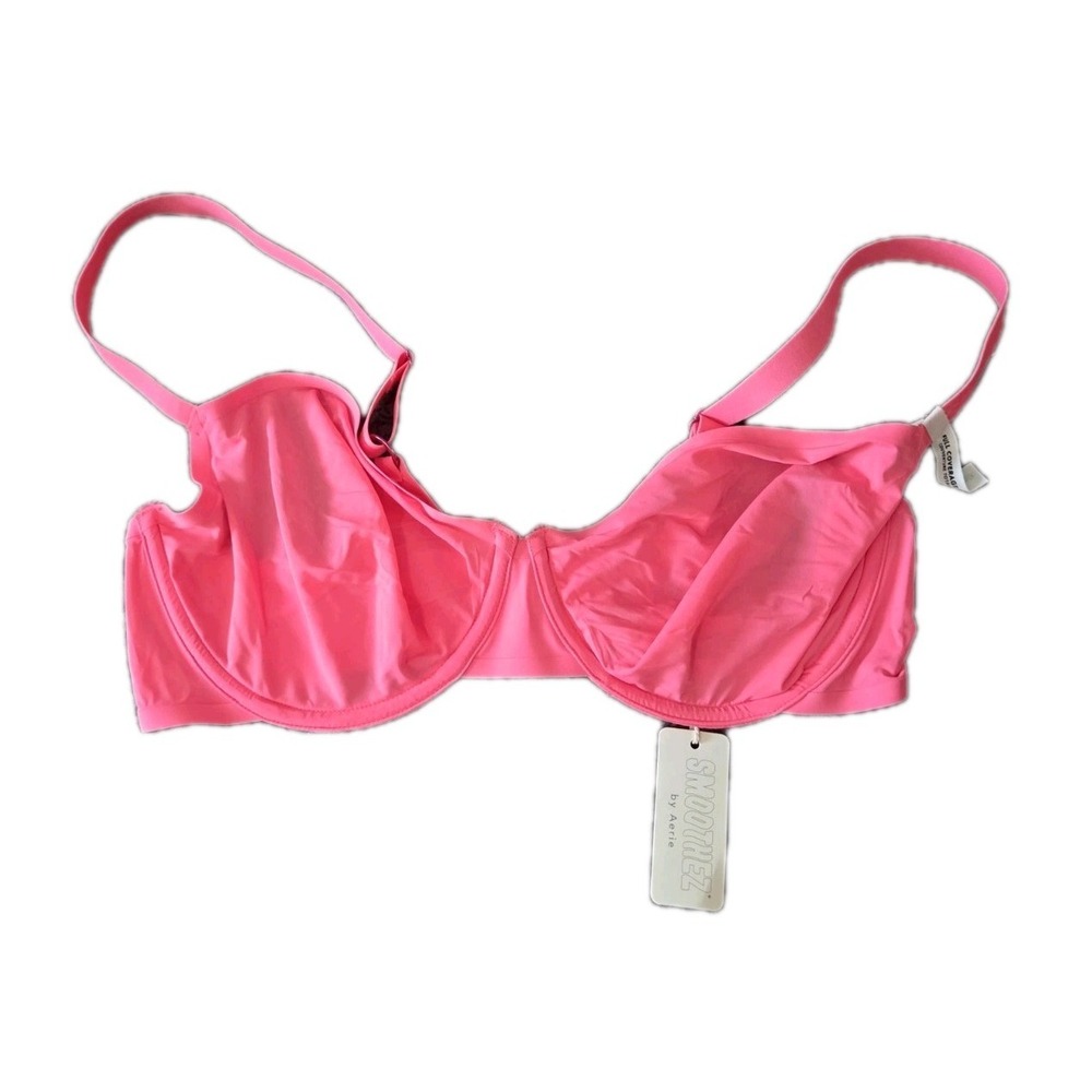 Aerie Smoothez Full Coverage Bra 36D Pink‎ Underwire Adjustable Straps NWT - Picture 8 of 10